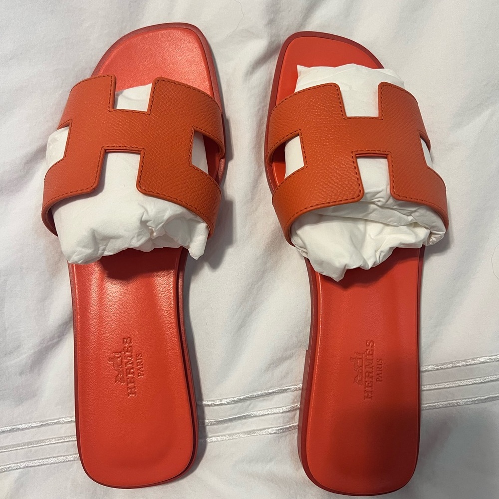 Hermès Orange Sandals Brand New with box
